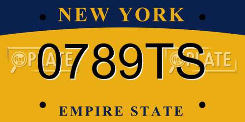 0789TS New York License Plate