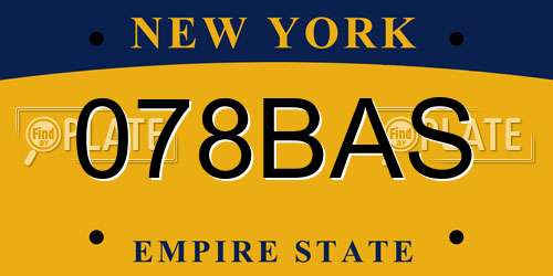 078BAS New York License Plate