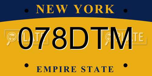 078DTM New York License Plate