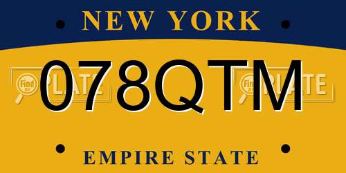 078QTM New York License Plate