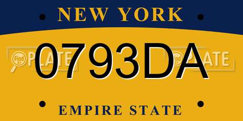 0793DA New York License Plate