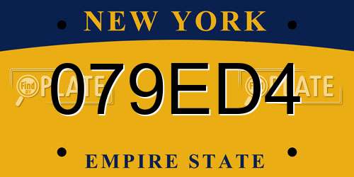 079ED4 New York License Plate