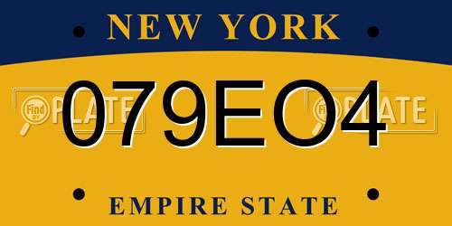 079EO4 New York License Plate