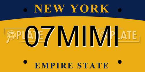 07MIMI New York License Plate