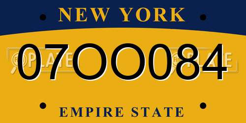 07OO084 New York License Plate