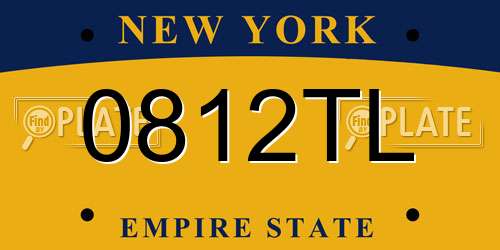 0812TL New York License Plate