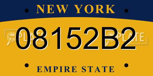 08152B2 New York License Plate