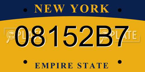 08152B7 New York License Plate