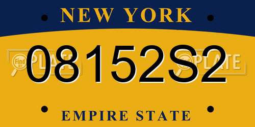 08152S2 New York License Plate