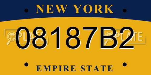 08187B2 New York License Plate