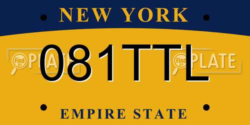 081TTL New York License Plate