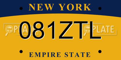 081ZTL New York License Plate