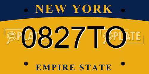 0827TO New York License Plate