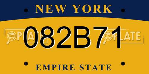 082B71 New York License Plate