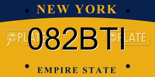 082BTI New York License Plate