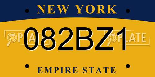 082BZ1 New York License Plate