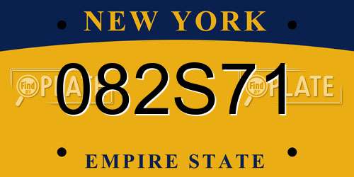 082S71 New York License Plate