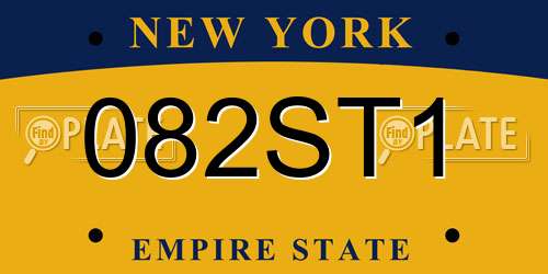 082ST1 New York License Plate