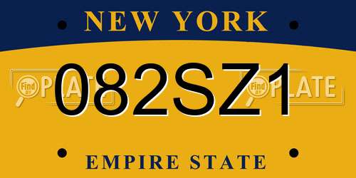 082SZ1 New York License Plate