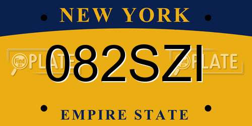 082SZI New York License Plate