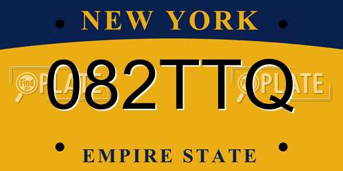 082TTQ New York License Plate