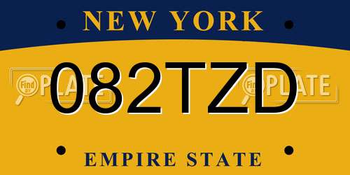 082TZD New York License Plate