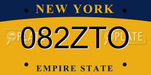 082ZTO New York License Plate