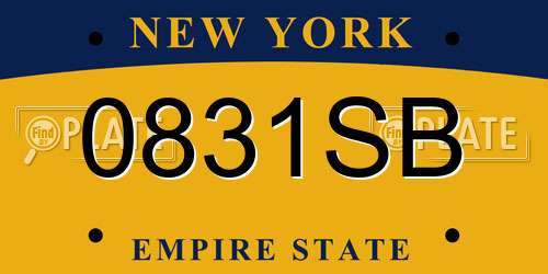 0831SB New York License Plate