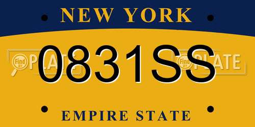 0831SS New York License Plate
