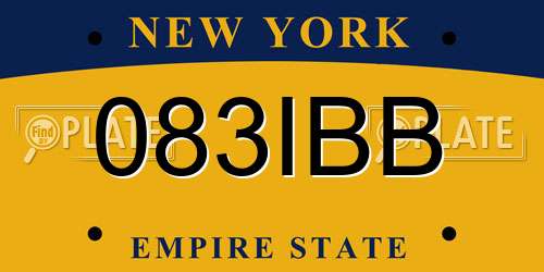 083IBB New York License Plate