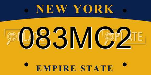 083MC2 New York License Plate