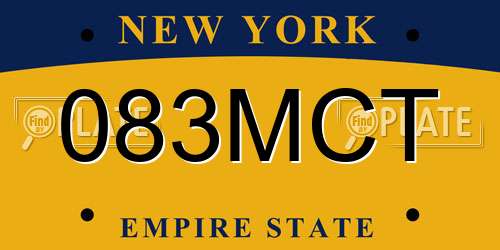 083MCT New York License Plate