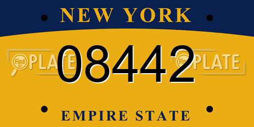08442 New York License Plate
