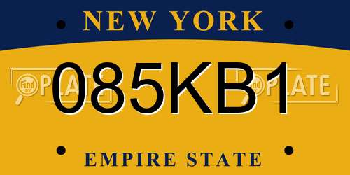 085KB1 New York License Plate