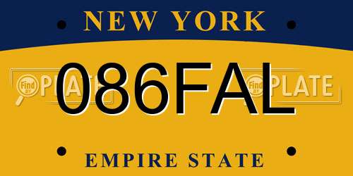 086FAL New York License Plate