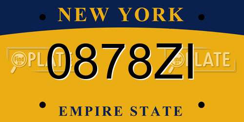 0878ZI New York License Plate