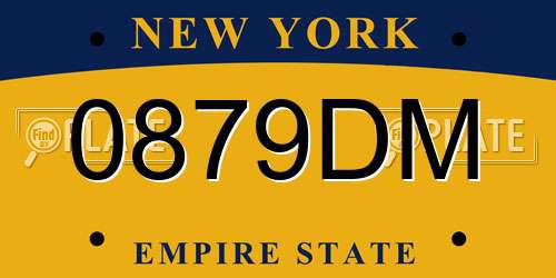 0879DM New York License Plate