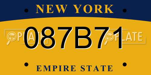 087B71 New York License Plate