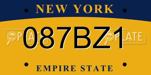 087BZ1 New York License Plate