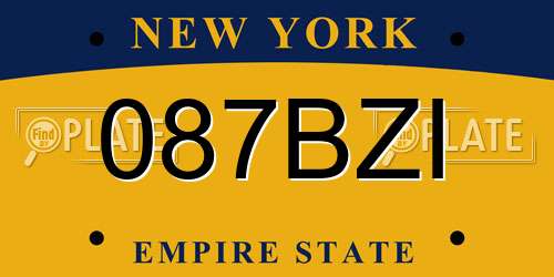 087BZI New York License Plate