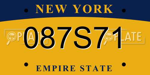 087S71 New York License Plate