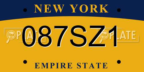 087SZ1 New York License Plate