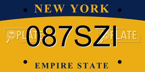 087SZI New York License Plate