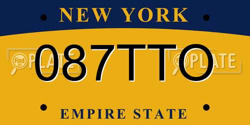 087TTO New York License Plate