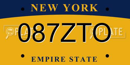 087ZTO New York License Plate