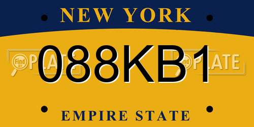 088KB1 New York License Plate