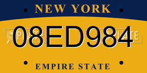 08ED984 New York License Plate