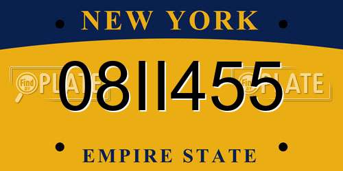 08II455 New York License Plate