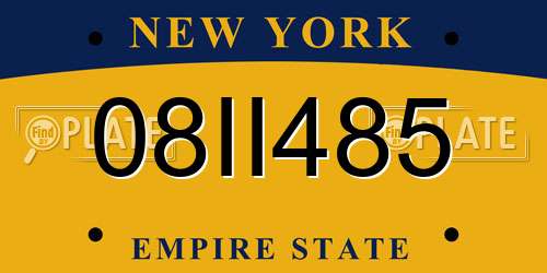 08II485 New York License Plate