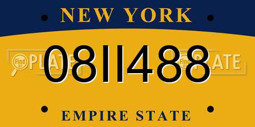 08II488 New York License Plate